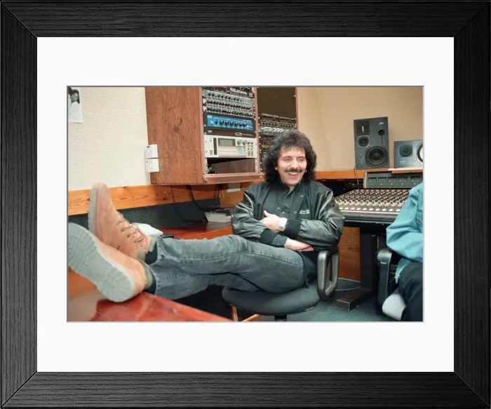 Framed Print : Black Sabbaths lead guitarist Tony Iommi. 7th April 1994 Framed Print : Black Sabbaths lead guitarist Tony Iommi. 7th April 1994