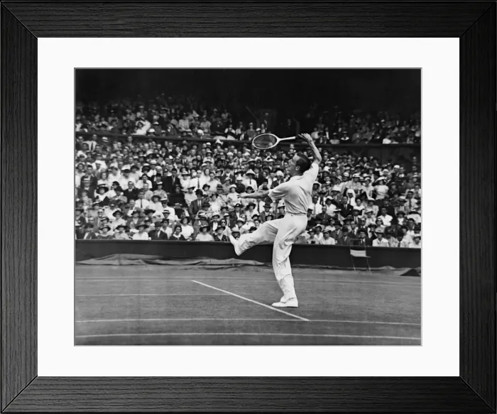 Framed Print : Fred Perry (pictured) (GB) competing at The Wimbledon Tennis Championships against Framed Print : Fred Perry (pictured) (GB) competing at The Wimbledon Tennis Championships against