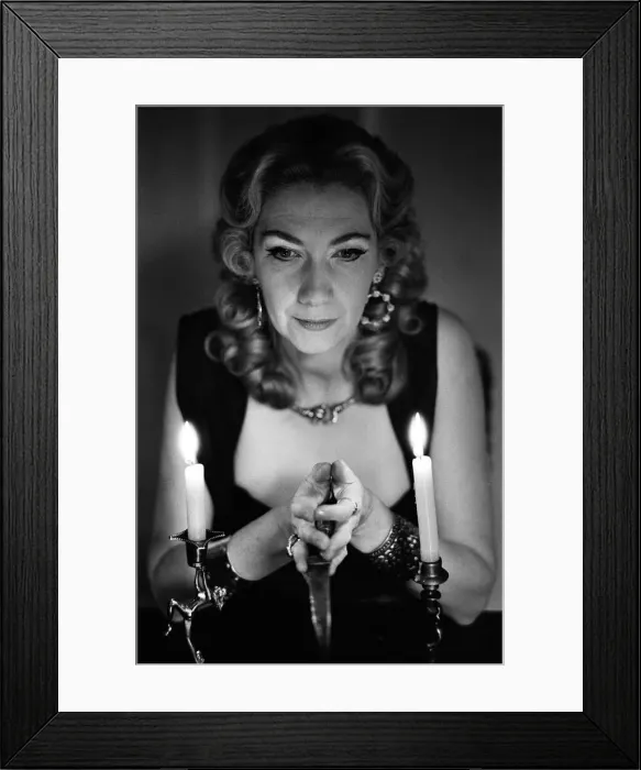 Framed Print : Witch, Mrs Patricia Crowther, High Priestess of the Moon Goddess pictured at her Framed Print : Witch, Mrs Patricia Crowther, High Priestess of the Moon Goddess pictured at her