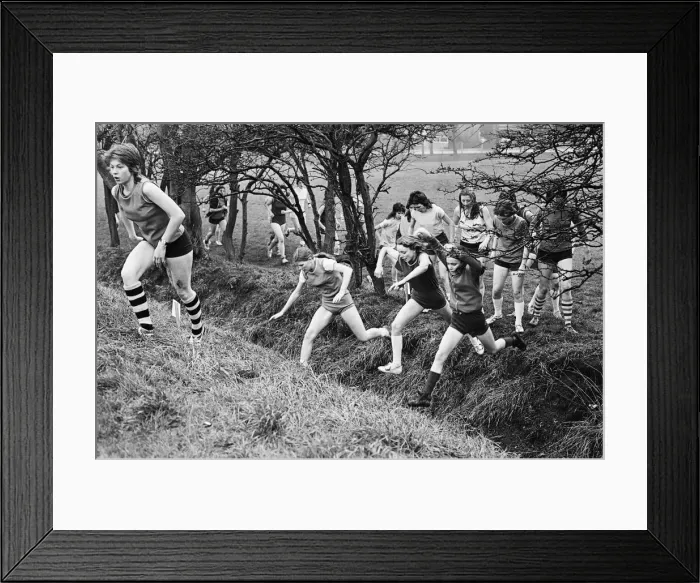 Framed Print : A School in Teeside on a cross country run. Circa 1976 Framed Print : A School in Teeside on a cross country run. Circa 1976