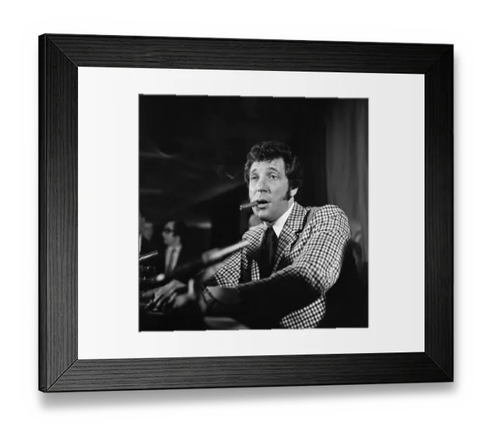 Framed Print : Singer Tom Jones at a press conference this afternoon. 18th November 1969 Framed Print : Singer Tom Jones at a press conference this afternoon. 18th November 1969