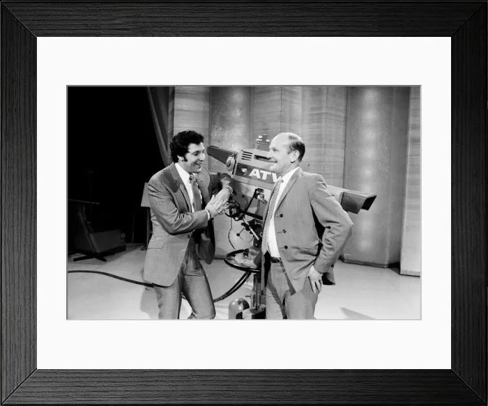 Framed Print : Two very important visitors to ATV studios at Elstree this afternoon were Mr Framed Print : Two very important visitors to ATV studios at Elstree this afternoon were Mr