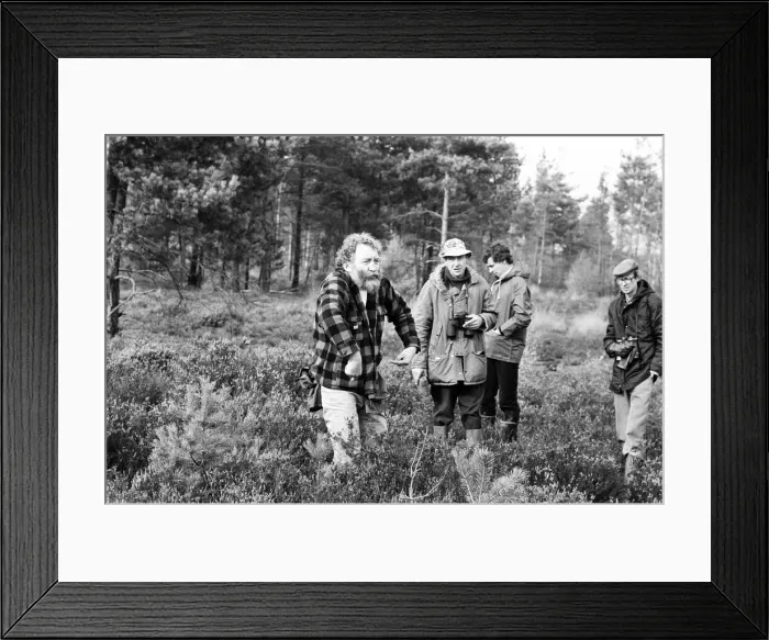 Framed Print : David Bellamy pictured with six Mirror winners that went on a nature trail in Surrey