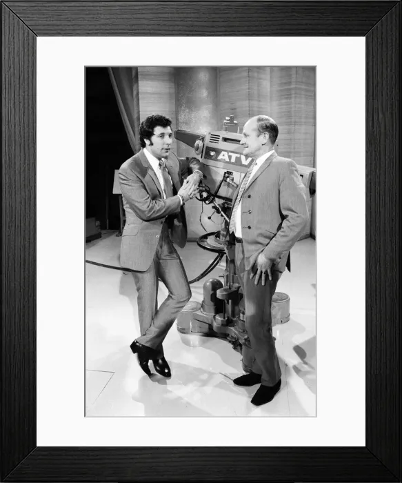 Framed Print : Two very important visitors to ATV studios at Elstree this afternoon were Mr Framed Print : Two very important visitors to ATV studios at Elstree this afternoon were Mr