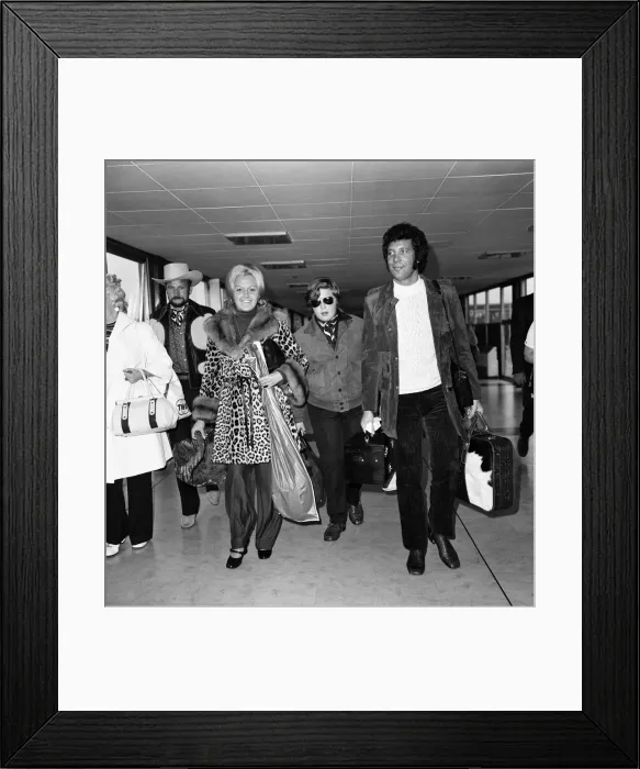 Framed Print : Singer Tom Jones was welcomed home today at Heathrow Airport when he arrived back from a Framed Print : Singer Tom Jones was welcomed home today at Heathrow Airport when he arrived back from a