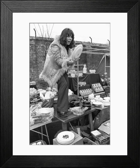 Framed Print : The Oval Sunday Market Circa May 1970 China and kitchenware stall