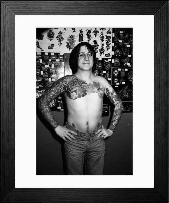 Framed Print : The work of tattooist George Bone. March 1977