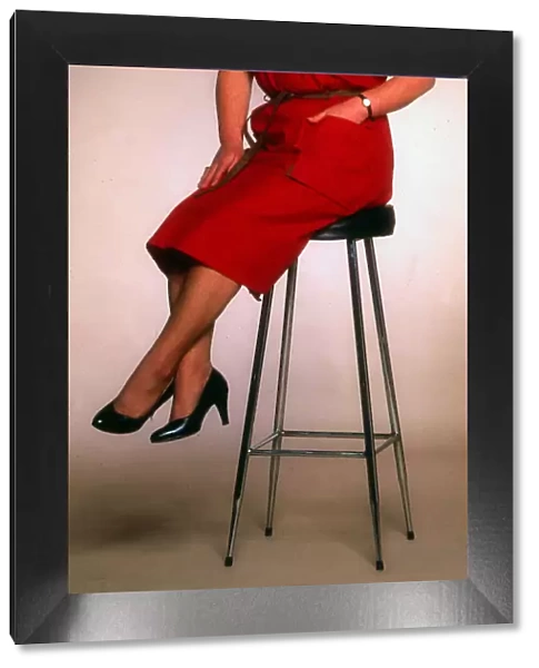 Jeanette Tough sitting on stool February 1994