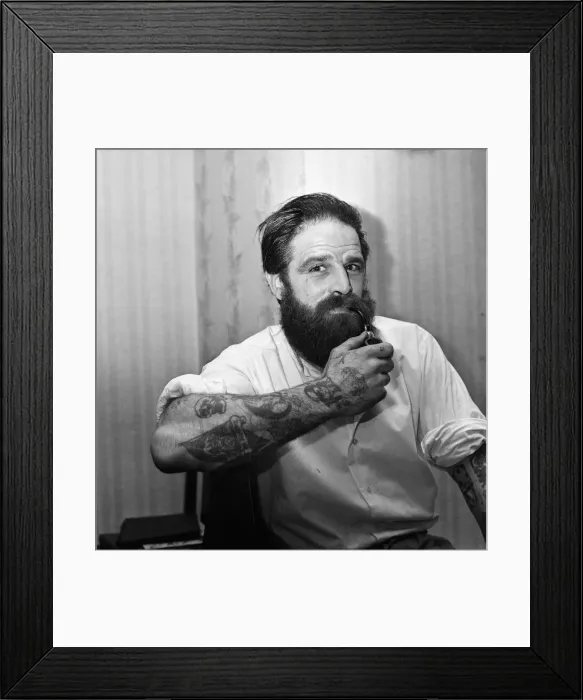 Framed Print : Do it yourself tattoo kit. Tattooist Jack Zeek. 1967