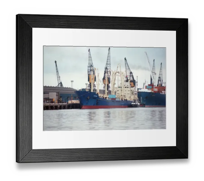 Framed Print : Tees Dock. 11th April 1990