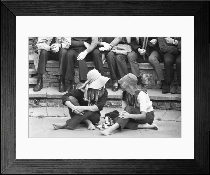 Framed Print : Cannon Hill Park New People Concert. 31st August 1969. They came quietly into the park