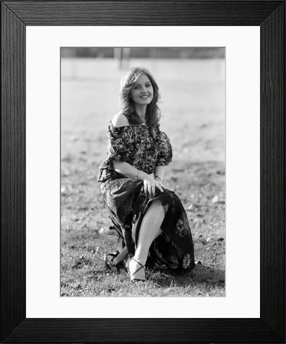 Framed Print : Linda Nolan, of the Nolan Sisters, took in the sunshine in Hyde Park today Framed Print : Linda Nolan, of the Nolan Sisters, took in the sunshine in Hyde Park today