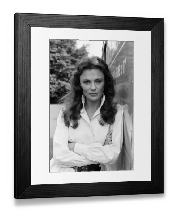 Framed Print : Jacqueline Bisset joined the British trend this summer of running for shelter from Framed Print : Jacqueline Bisset joined the British trend this summer of running for shelter from