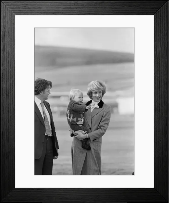 Framed Print : HRH Princess Diana, The Princess of Wales, holds her son Prince William