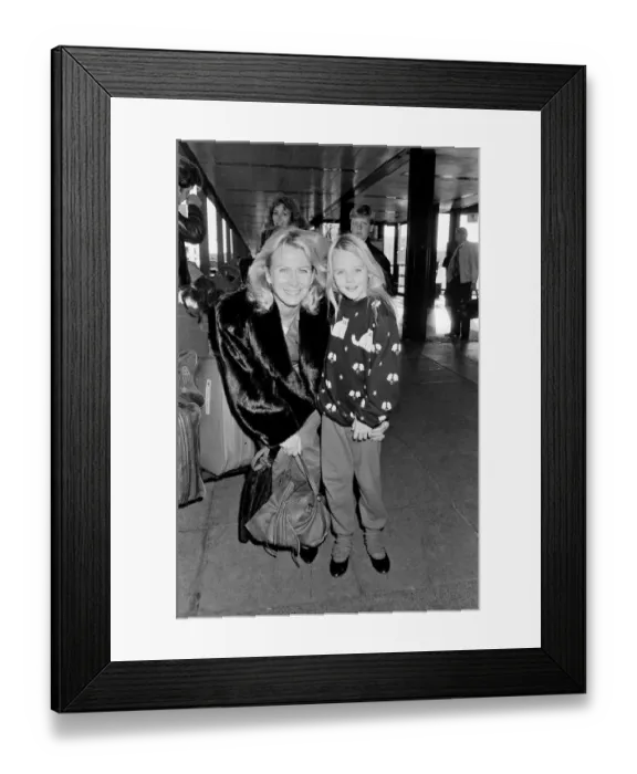 Framed Print : Juliet Mills and her daughter Melissa arrive at Gatwick Airport from Los Angeles for Framed Print : Juliet Mills and her daughter Melissa arrive at Gatwick Airport from Los Angeles for
