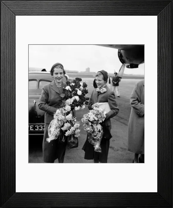 Framed Print : Queen Ingrid of Denmark and her daughter Princess Margrethe. 18th October 1954 Framed Print : Queen Ingrid of Denmark and her daughter Princess Margrethe. 18th October 1954