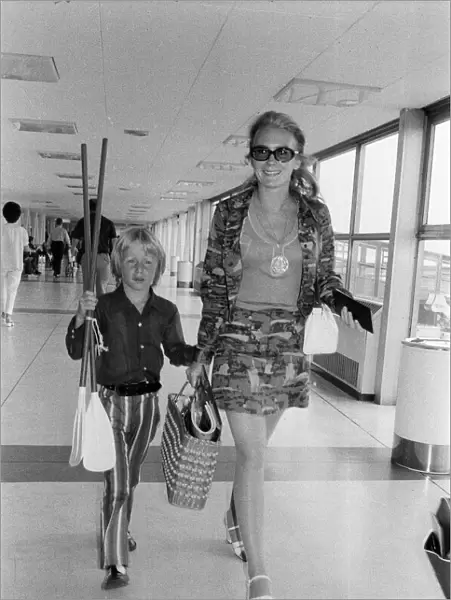 Juliet Mills and her son Sean at Heathrow Airport for New York