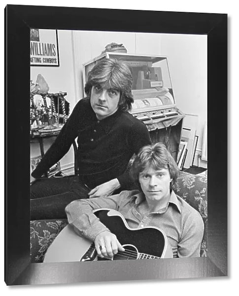Nick Lowe dark shirt) and Dave Edmunds (in lighter shirt) pictured together in 1979
