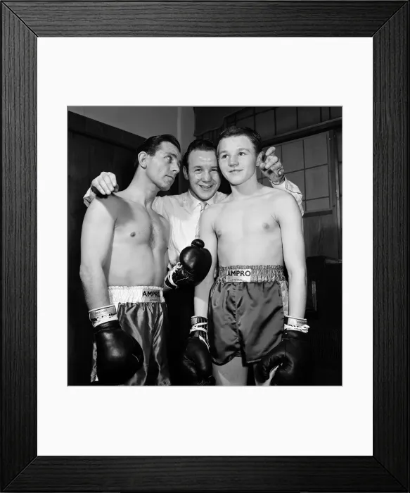 Framed Print : Norman Wisdom, comedian, with Terry Spinks and Sammy McCarthy