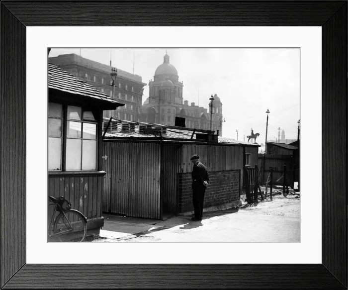 Framed Print : In the background the stately Dock Board building. In the foreground a corner of Framed Print : In the background the stately Dock Board building. In the foreground a corner of