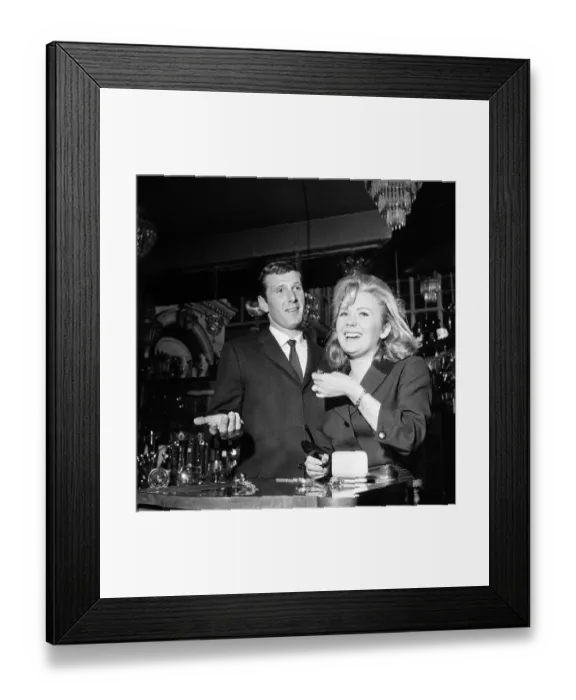 Framed Print : Actress Juliet Mills and her fiance Russell Alquist. 4th October 1961 Framed Print : Actress Juliet Mills and her fiance Russell Alquist. 4th October 1961