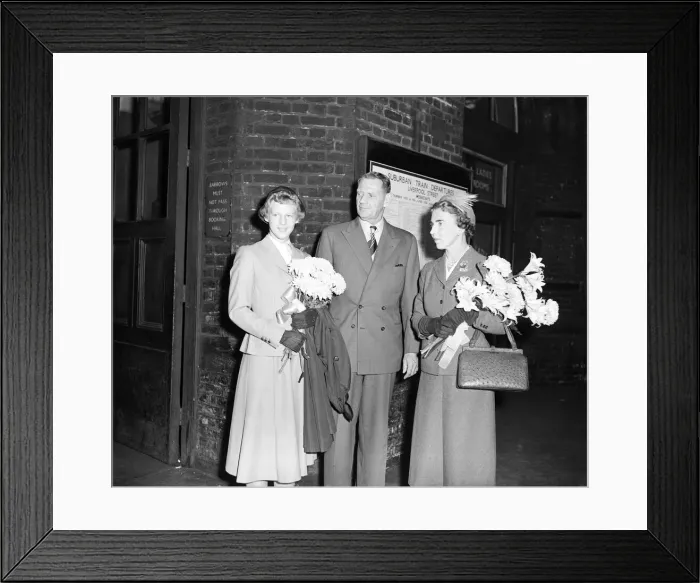 Framed Print : Fifteen year old Princess Margrethe of Denmark, pictured with her father, King Frederik
