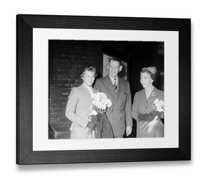 Framed Print : Fifteen year old Princess Margrethe of Denmark, pictured with her father, King Frederik