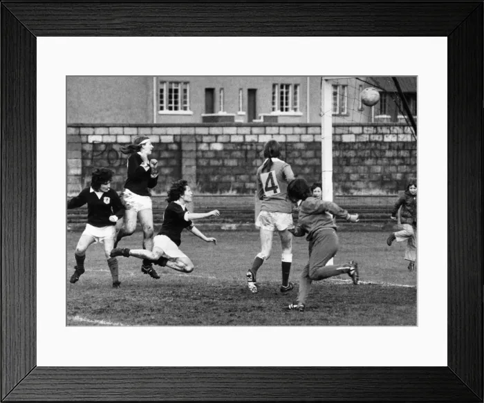 Framed Print : Scottish Womens Football Association Team in action, friendly match