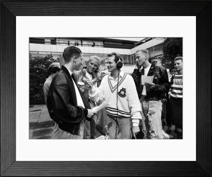 Framed Print : Bros at BBCs Pebble Mill Studios, Edgbaston, to launch Radio Ones new frequency Framed Print : Bros at BBCs Pebble Mill Studios, Edgbaston, to launch Radio Ones new frequency