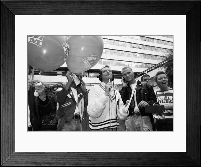 Framed Print : Bros at BBCs Pebble Mill Studios, Edgbaston, to launch Radio Ones new frequency