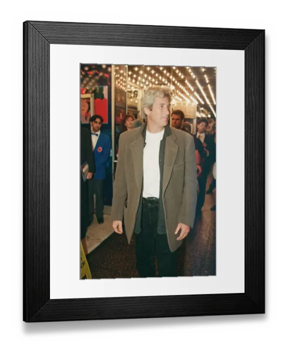 Framed Print : Richard Gere attends the London Film Premiere of The Walt Disney film, Pocahontas