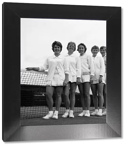 The Wightman Cup Tennis girls, including Ann Haydon (second left