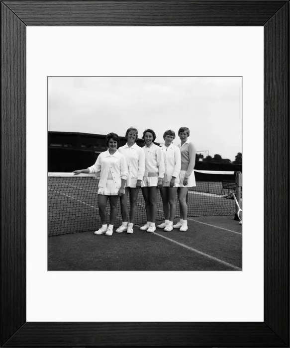 Framed Print : The Wightman Cup Tennis girls, including Ann Haydon (second left