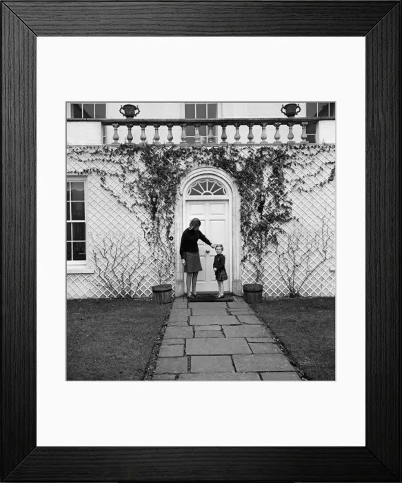 Framed Print : Four years old today, Master James Ogilvy, goes out with mother, Princess Alexandra Framed Print : Four years old today, Master James Ogilvy, goes out with mother, Princess Alexandra