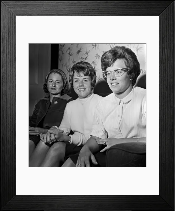 Framed Print : Nancy Richey, Carole Caldwell and Billie Jean Moffitt (later King Framed Print : Nancy Richey, Carole Caldwell and Billie Jean Moffitt (later King