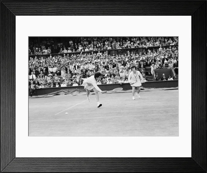 Framed Print : Wimbledon Championship Final 1965. Maria Bueno and Billie Jean Moffitt defeated