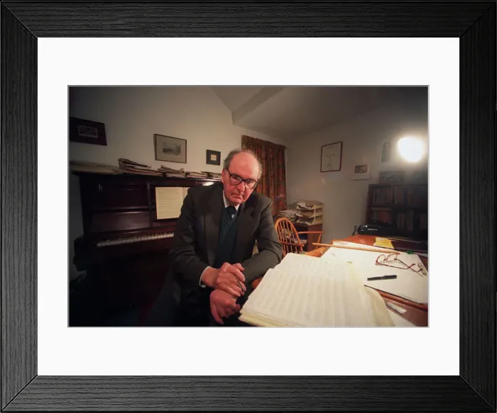: 9 / 12 / 98. Composer John Joubert at his home in Moseley : 9 / 12 / 98. Composer John Joubert at his home in Moseley