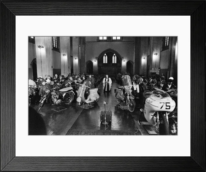 Framed Print : Service of Thanksgiving and Dedication for Motor Cyclists and Scooterists