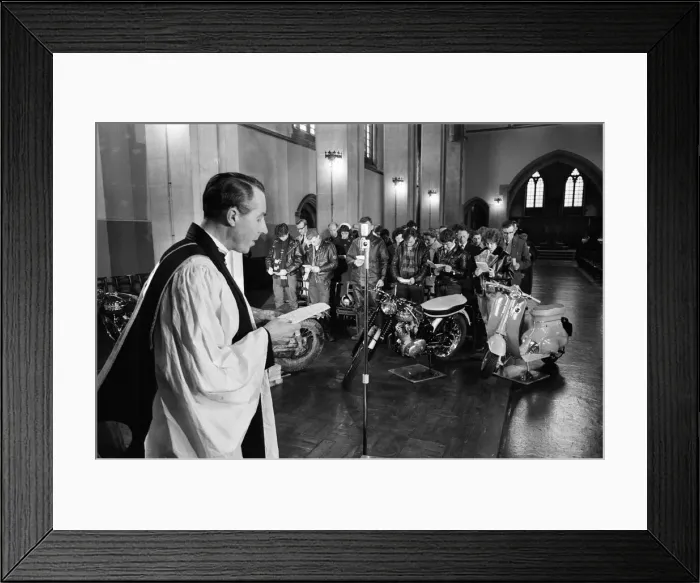 Framed Print : Service of Thanksgiving and Dedication for Motor Cyclists and Scooterists Framed Print : Service of Thanksgiving and Dedication for Motor Cyclists and Scooterists