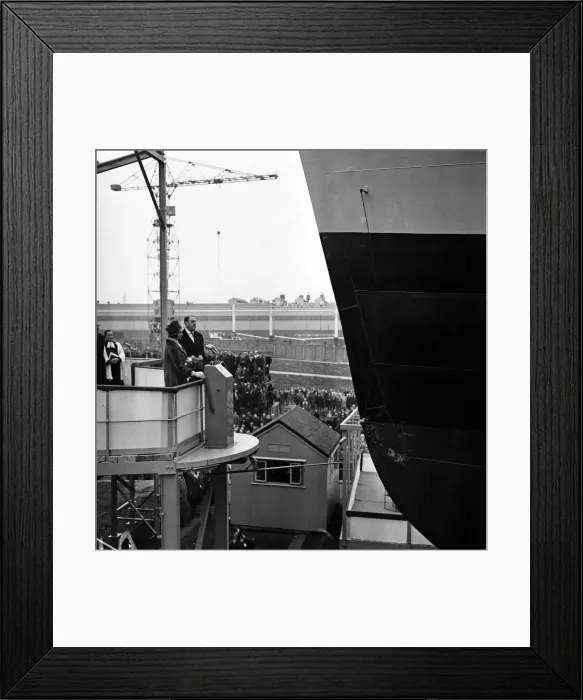 Framed Print : Princess Alexandra launches the ship Waikato at Harland and Wolff shipyard, Belfast Framed Print : Princess Alexandra launches the ship Waikato at Harland and Wolff shipyard, Belfast