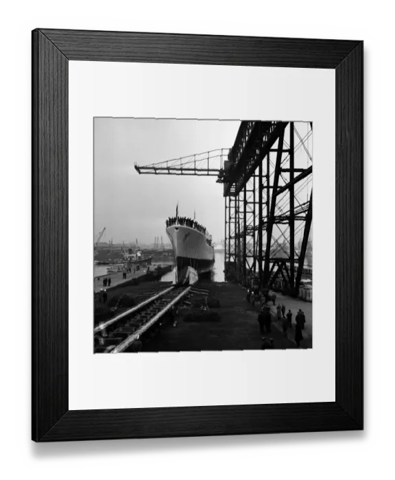 Framed Print : Princess Alexandra launches the ship Waikato at Harland and Wolff shipyard, Belfast Framed Print : Princess Alexandra launches the ship Waikato at Harland and Wolff shipyard, Belfast