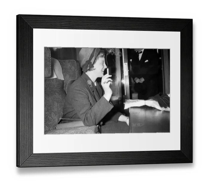 Framed Print : Princess Margrethe of Denmark arrives in Liverpool Street Station