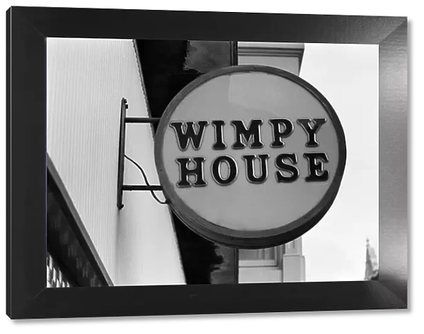 Wimpy House restaurant signs. 17th July 1973