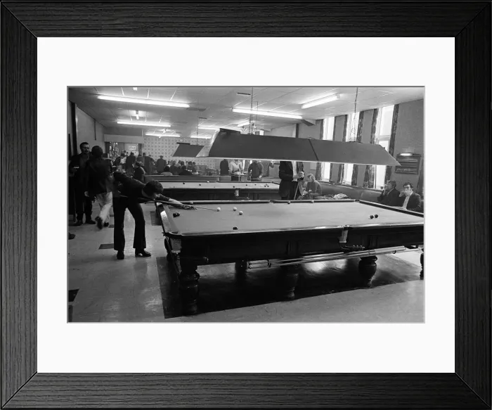 Framed Print : The billiards room at Eston Institute, a social club in Middlesbrough. May 1974 Framed Print : The billiards room at Eston Institute, a social club in Middlesbrough. May 1974