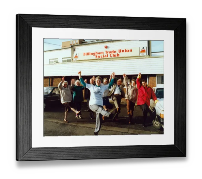 Framed Print : Billingham Trade Union Social Club. Team members enjoy another charity fund raising