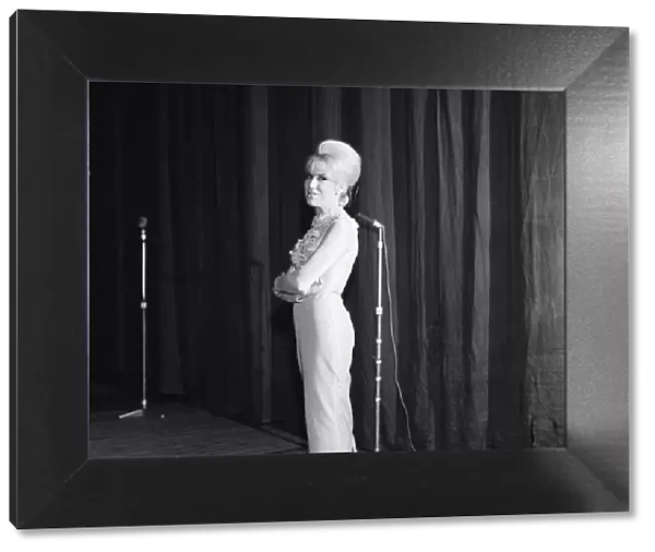 Dusty Springfield, popular English singer, on stage at The Gaumont Theatre, Doncaster