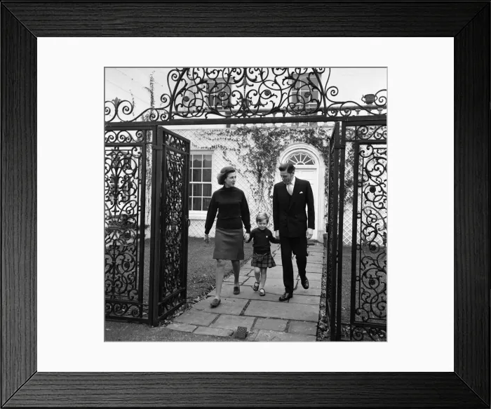 Framed Print : Four years old today, Master James Ogilvy, goes out with mother Framed Print : Four years old today, Master James Ogilvy, goes out with mother