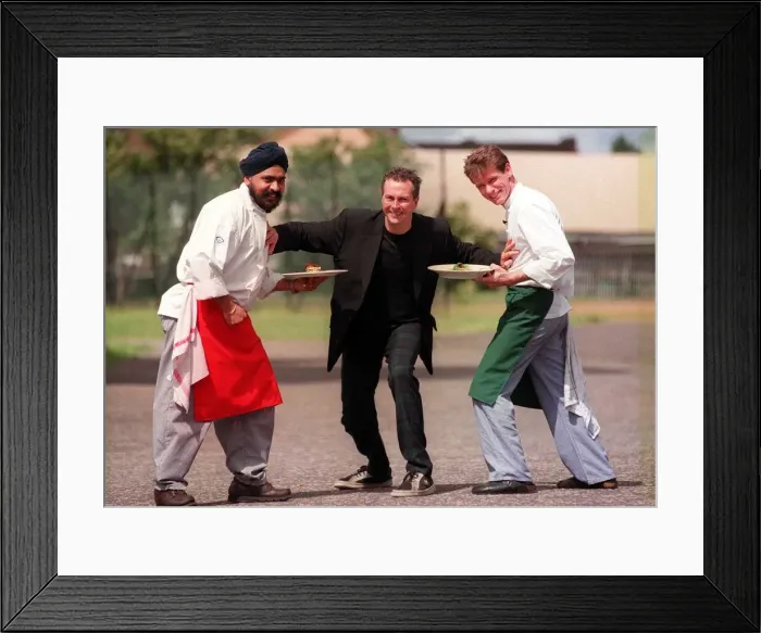 Framed Print : Nick Nairn at the Glasgow versus Edinburgh Cook Off competition June 1999 Tony Singh Framed Print : Nick Nairn at the Glasgow versus Edinburgh Cook Off competition June 1999 Tony Singh
