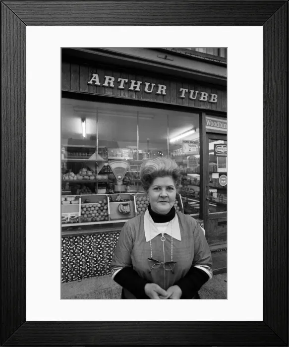 Framed Print : Reading shopkeepers, rate increases. January 1975 Framed Print : Reading shopkeepers, rate increases. January 1975