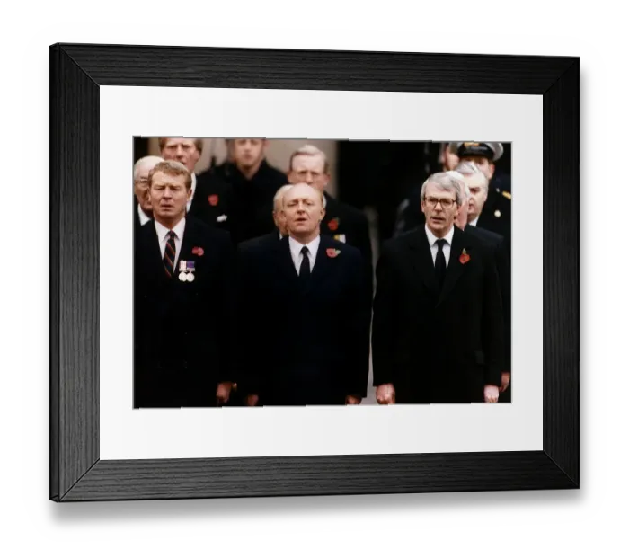 Framed Print : Paddy Ashdown with John Major and Neil Kinnock at the Cenotaph in London on Remembrance